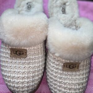 UGG Women's Knit Cream Slippers